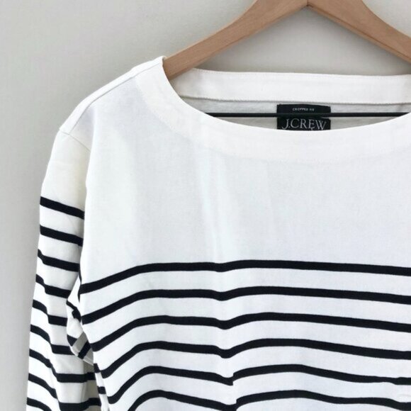 J. Crew Navy and White Striped Long Sleeve Top - Picture 2 of 4